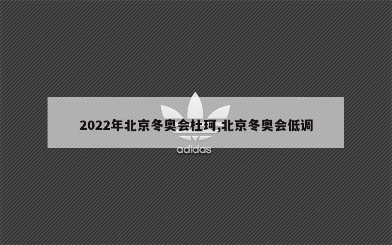 2022年北京冬奥会杜珂,北京冬奥会低调